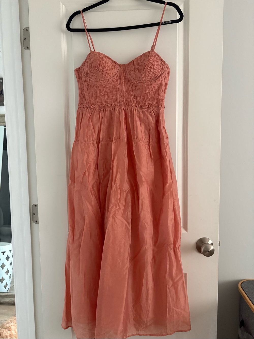 Crescent Coral Maxi Sundress with Spaghetti Straps